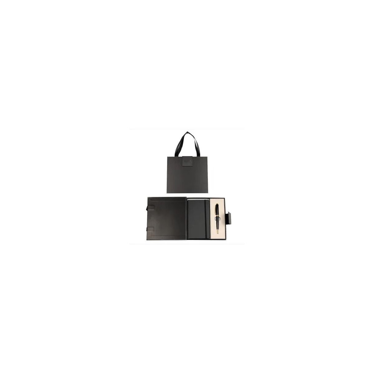 Zestaw piśmienniczy PREMIUM SYMPHONY CZARNO-ZŁOTY PIÓRO+NOTES +ETUI Cresco (850011 03)