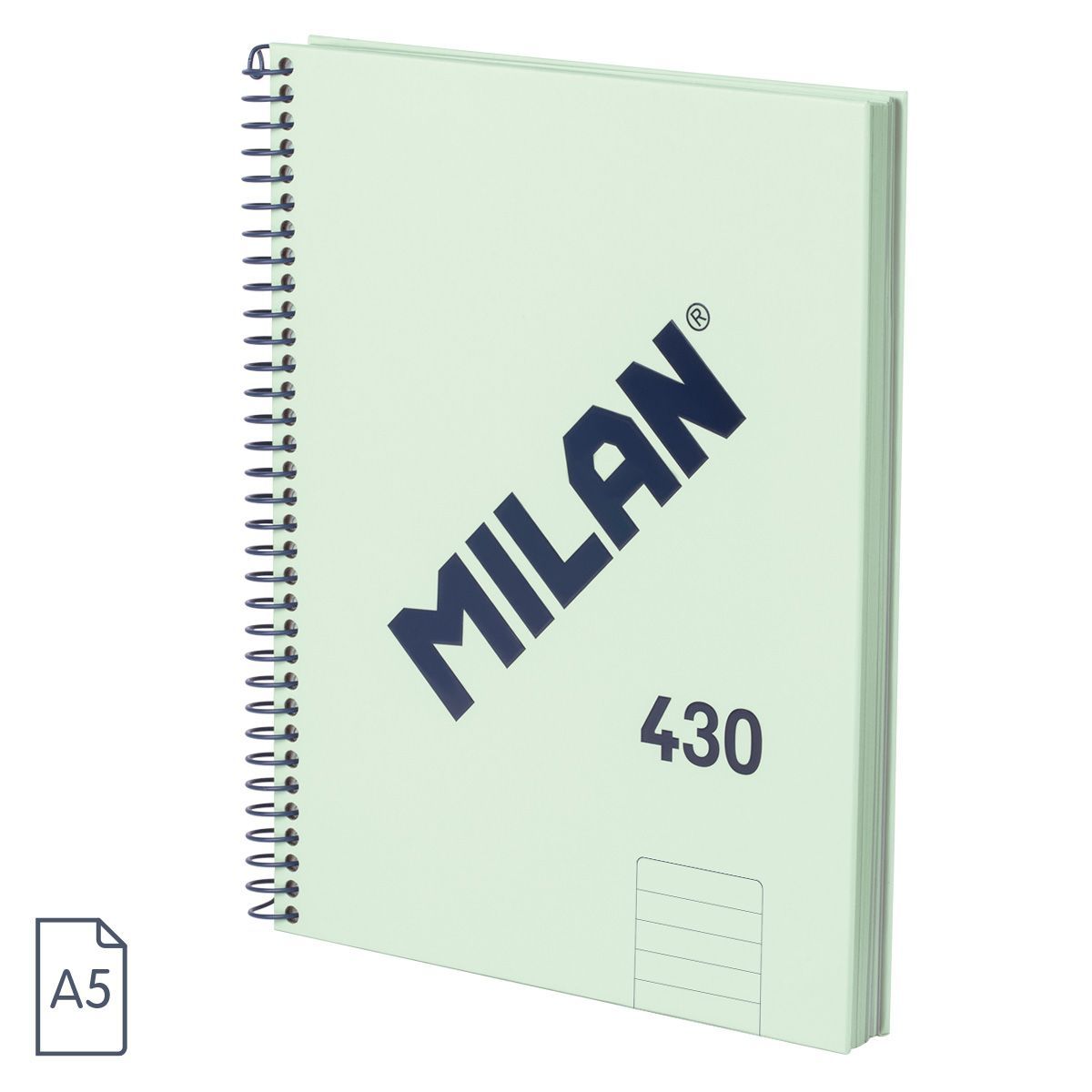 Kołozeszyt (kołonotatnik) zielony A5 80k. 95g linia Milan (57152E80SNCGR)