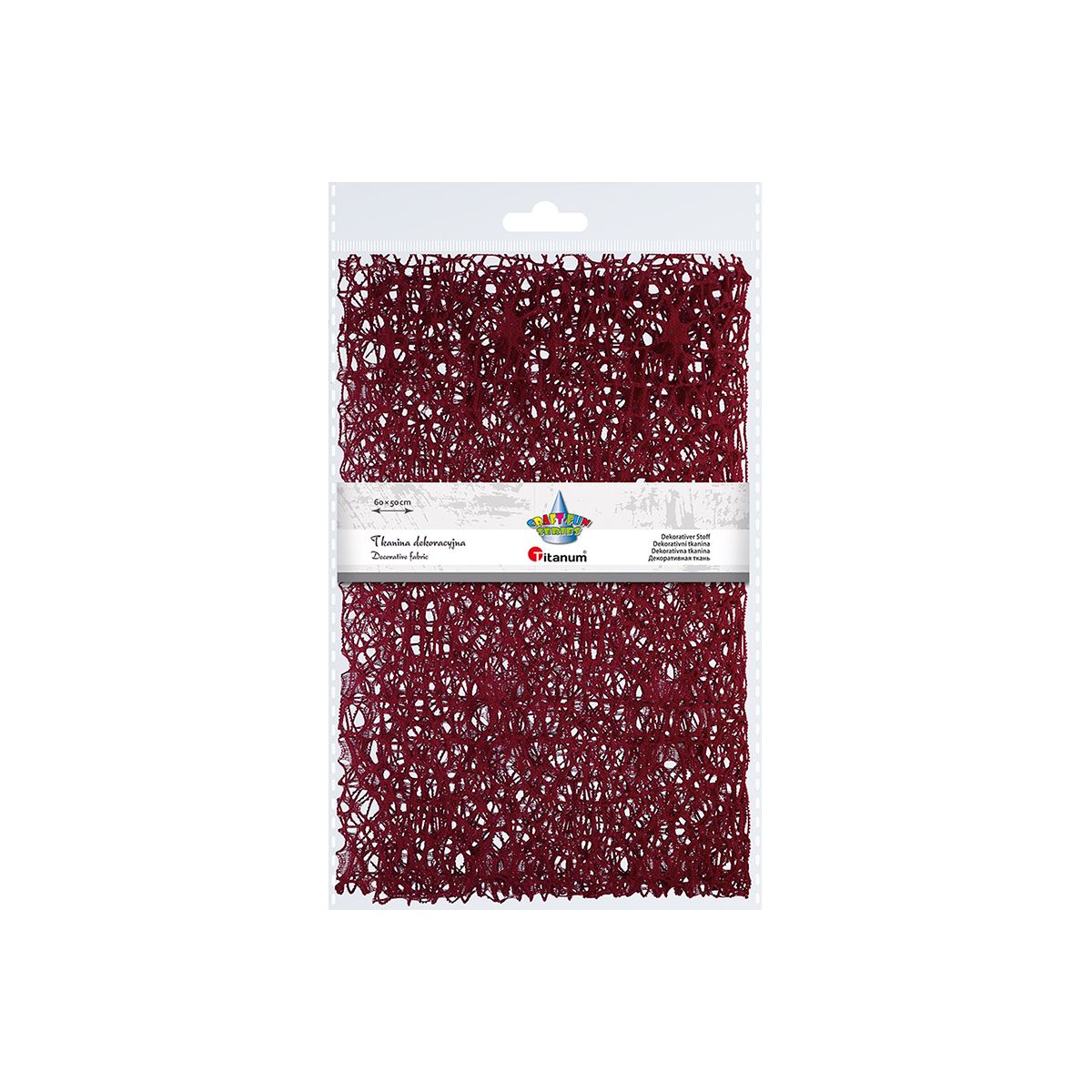 Ozdoba materiałowa Craft-Fun Series siatka koronkowa ciemnoczerwona Titanum (25CR0331-19)