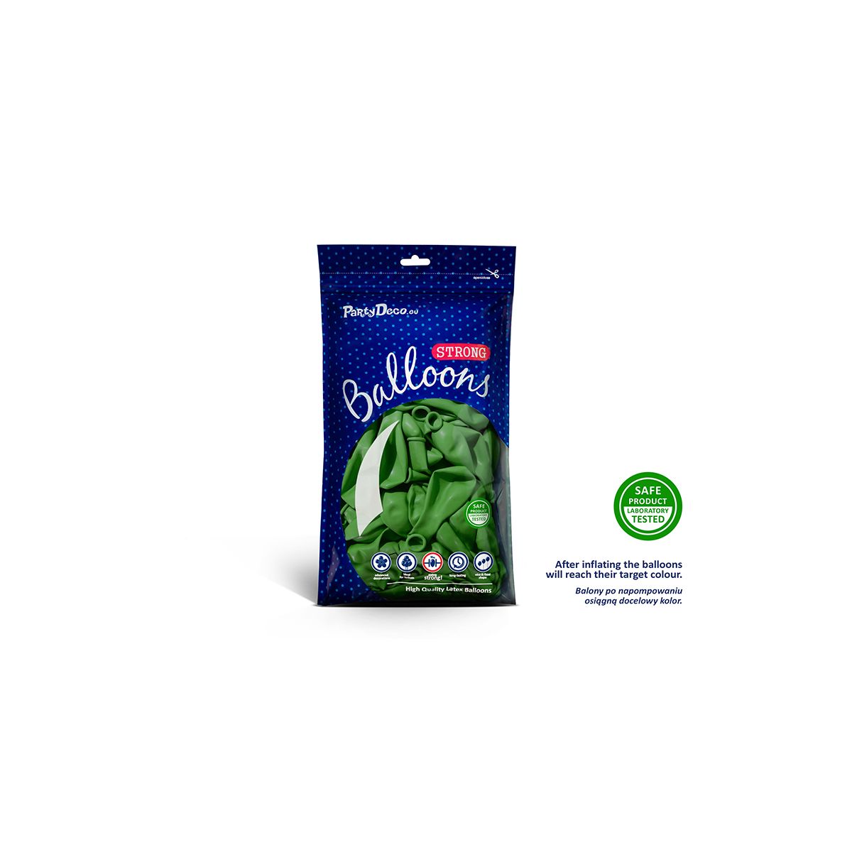 Balon gumowy Party Deco BALONY STRONG PASTEL pastelowy 50 szt zielony jasny Partydeco (SB12P-102J/50)