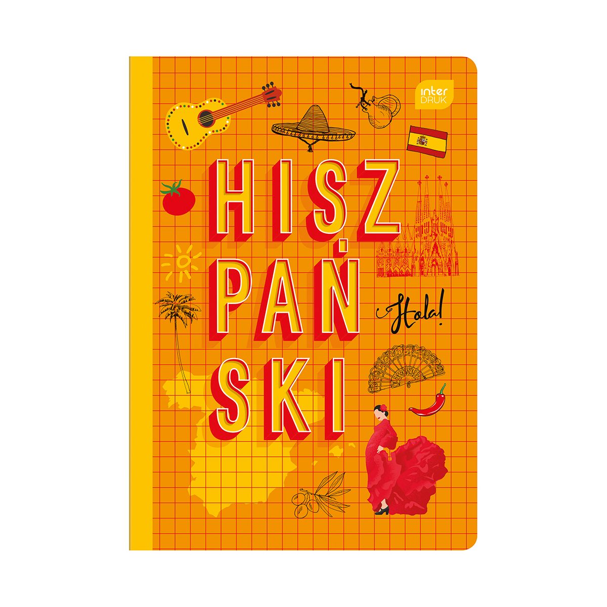 Zeszyt tematyczny HISZPAŃSKI A5 60k. 70g krata Interdruk (ZE60HIS#)