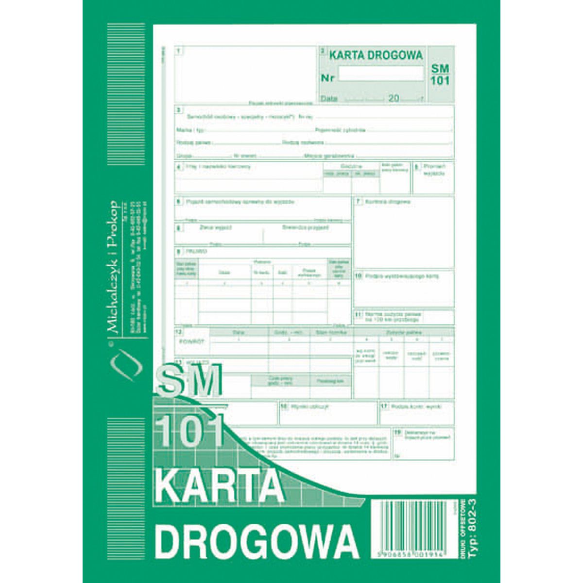 Druk offsetowy Michalczyk i Prokop Karta drogowa ? sam. osob. A5 A5 80k. (802-3)