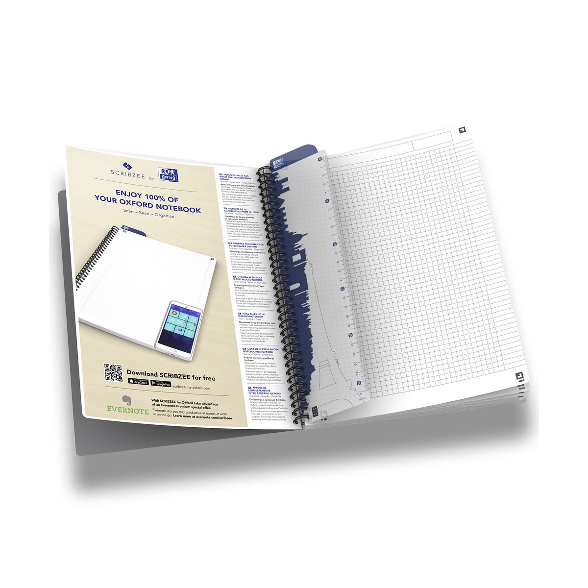 Kołobrulion Oxford Essentials A5 90k. 90g krata [mm:] 148x210 (100102938)