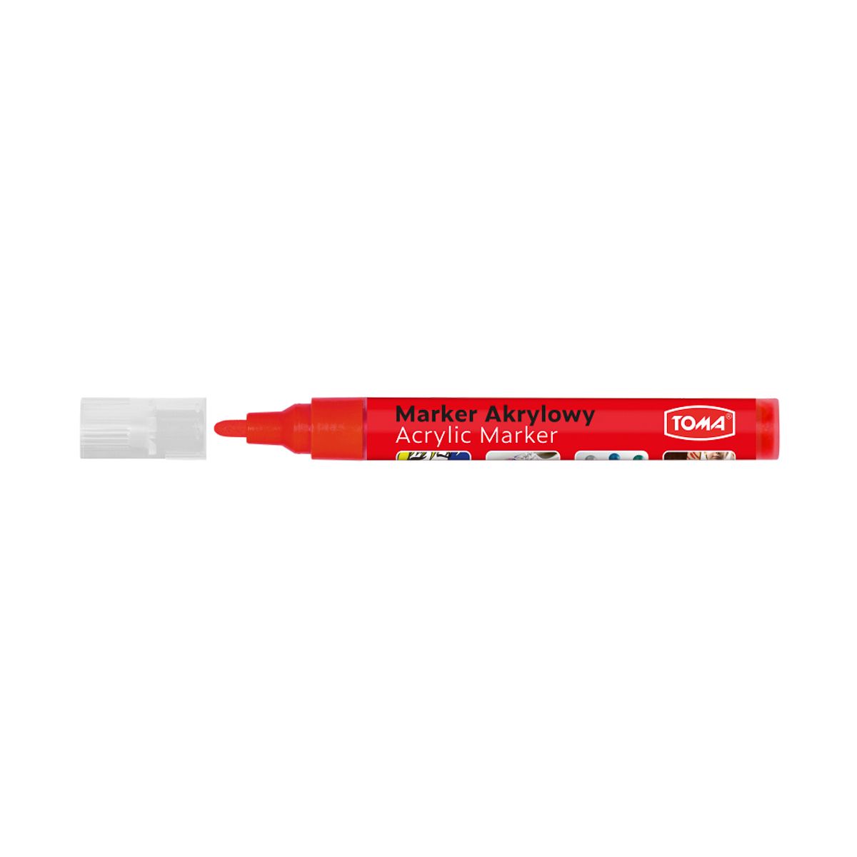 Marker specjalistyczny akrylowy-czerwony czerwony 2,5mm okrągła końcówka Toma (TO-402)