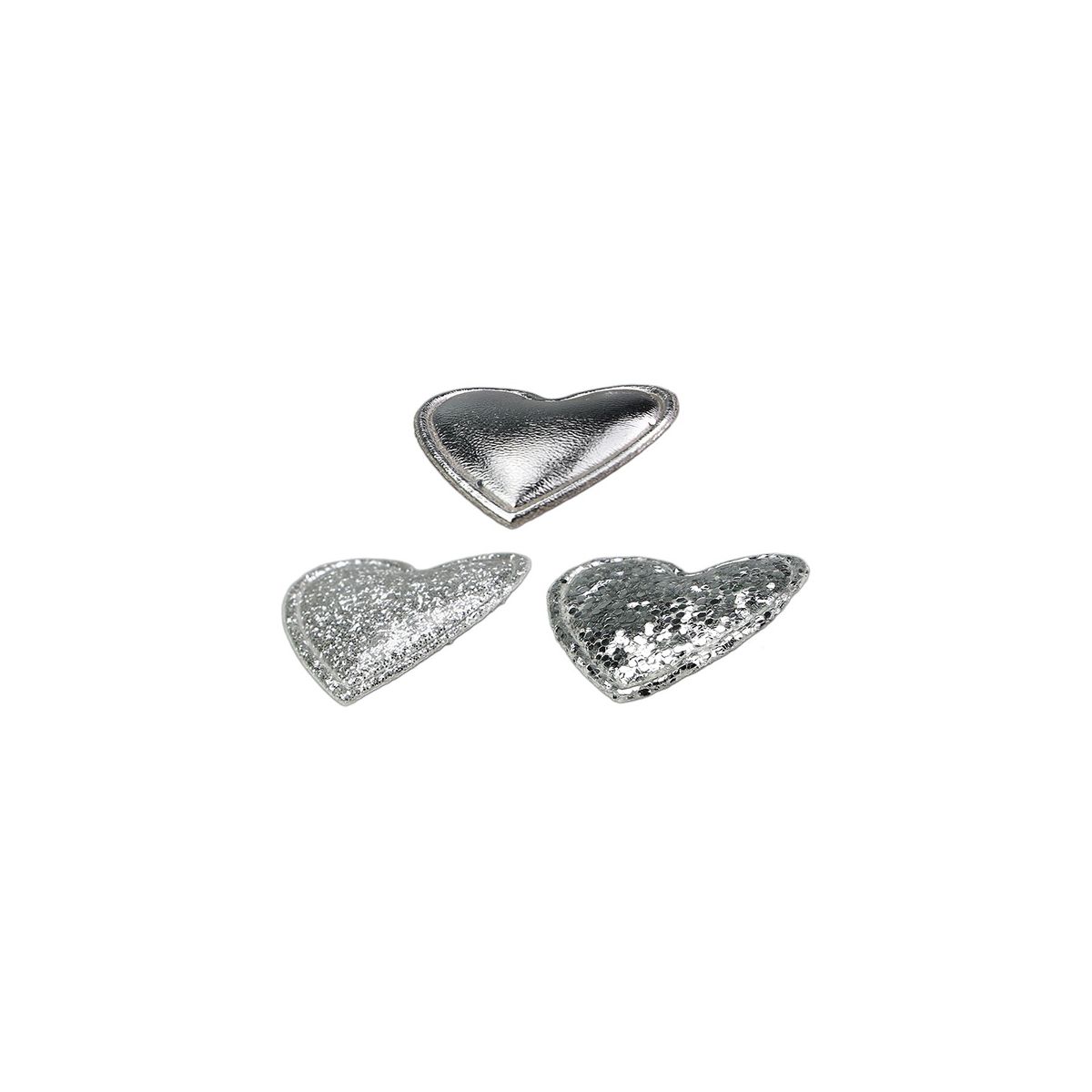 Ozdoba materiałowa Craft-Fun Series samoprzylepna Srebrne serduszka Titanum (BJ25042712)