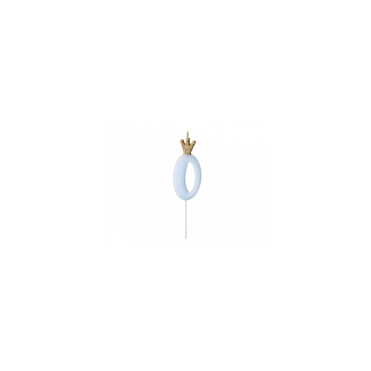Świeczka urodzinowa Cyferka 0, jasny niebieski, 9.5cm Partydeco (SCU6-0-001J)