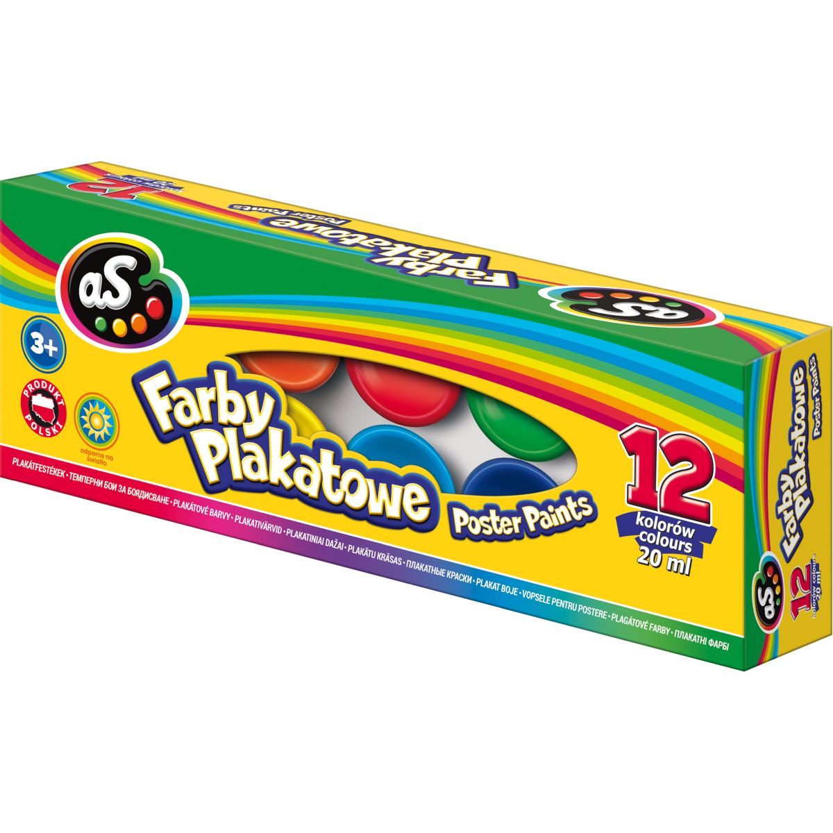 Farby plakatowe As kolor: mix 20ml 12 kolor.