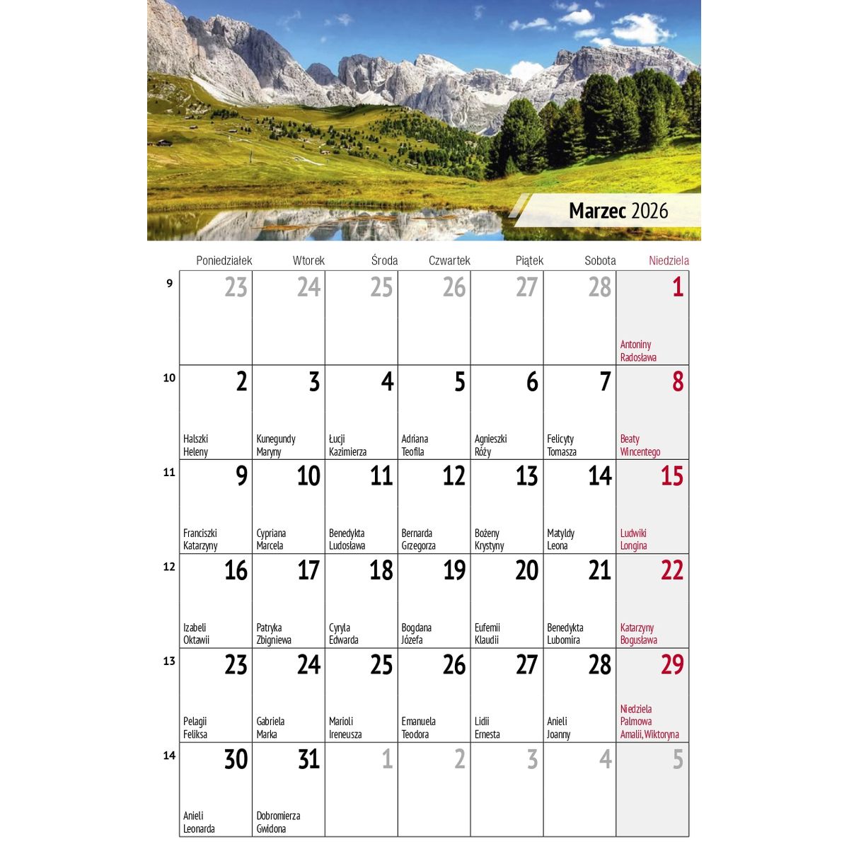 Kalendarz biurkowy (308046) k:510-83 miesięczny Pejzaże 240mm x 150mm Press (5904830713602)