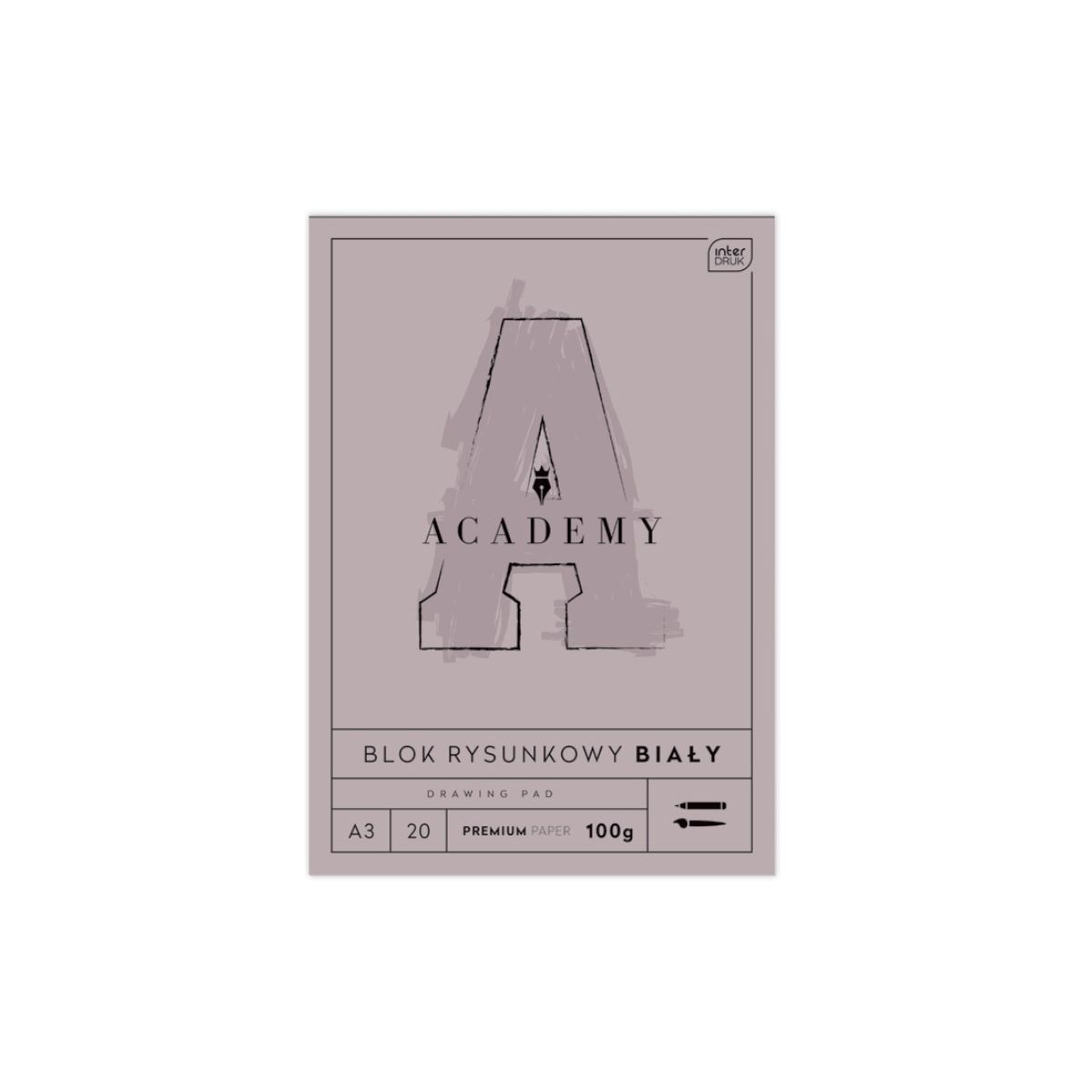 Blok rysunkowy ACADEMY A3 /20 100g A3 biały 100g 20k (5902277331717)