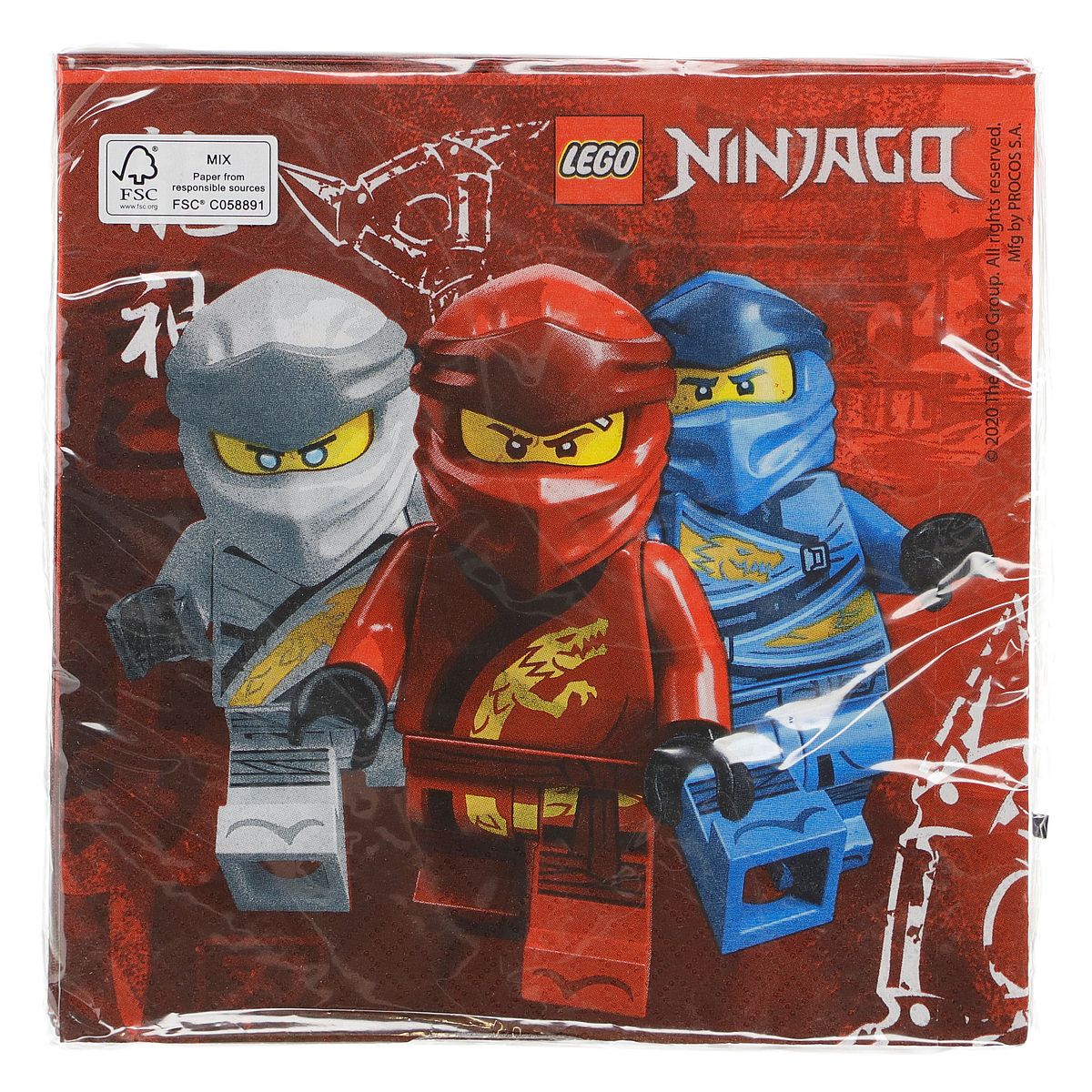 Serwetki Godan Lego Ninjago mix papier [mm:] 330x330 (92241)