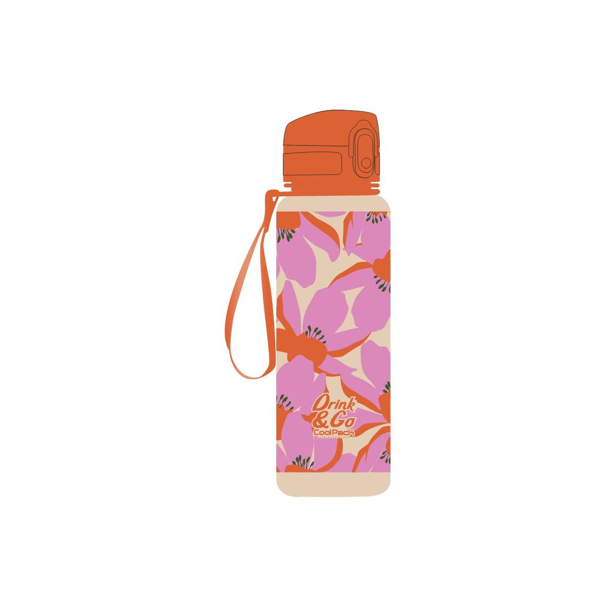Bidon Cool Pack Brisk FLORES ROSA 600ml Patio (Z16914)