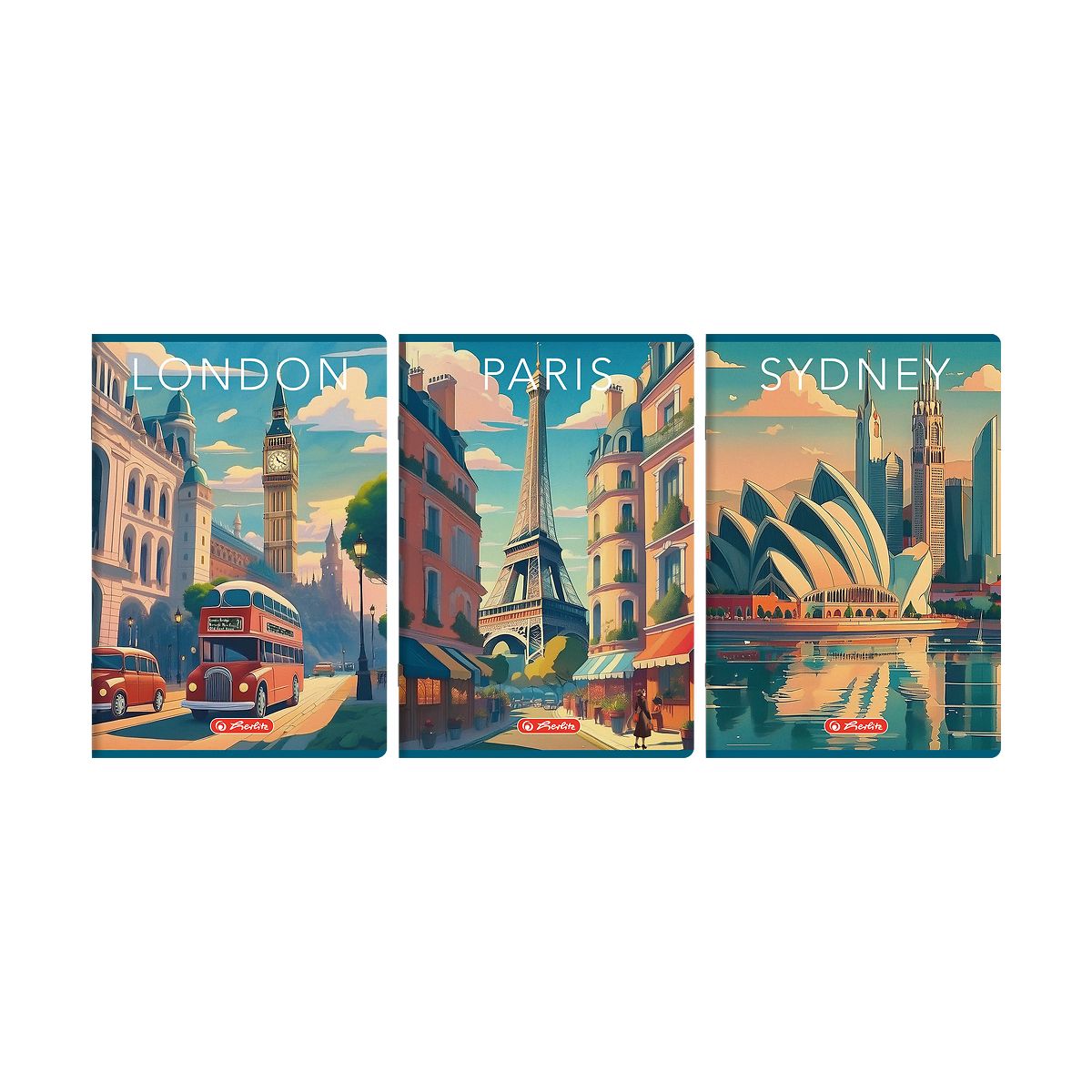 Zeszyt Retro City A4 96k. 70g krata Herlitz (400196848)