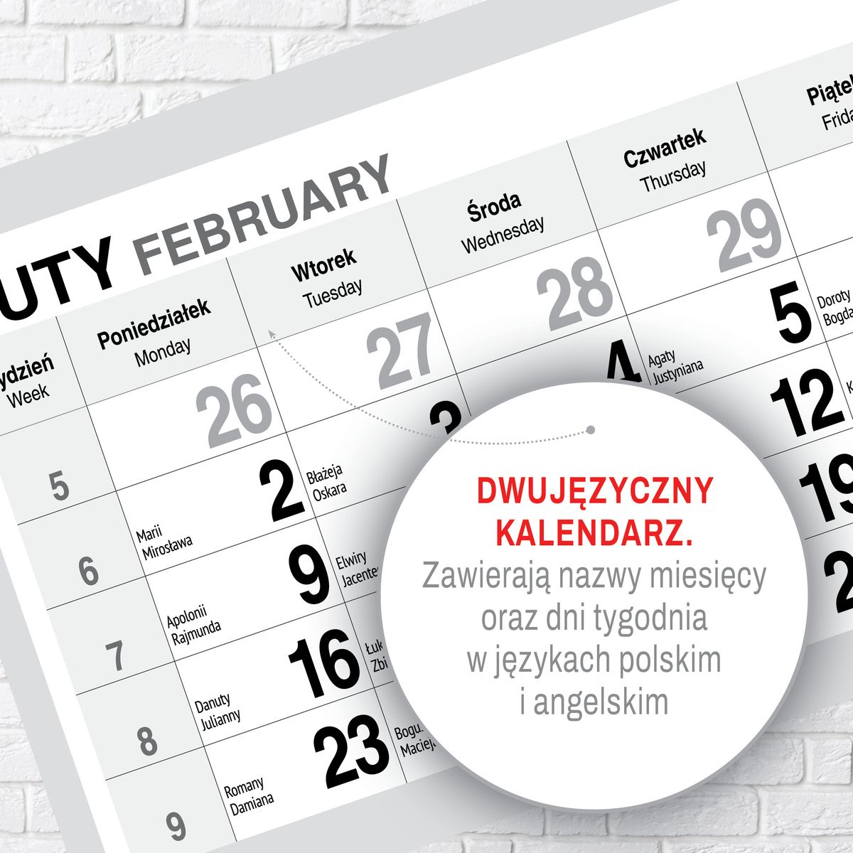Kalendarz ścienny (401000) k:2915-377 PREMIUM trójdzielny A4 Press (OGRÓD)