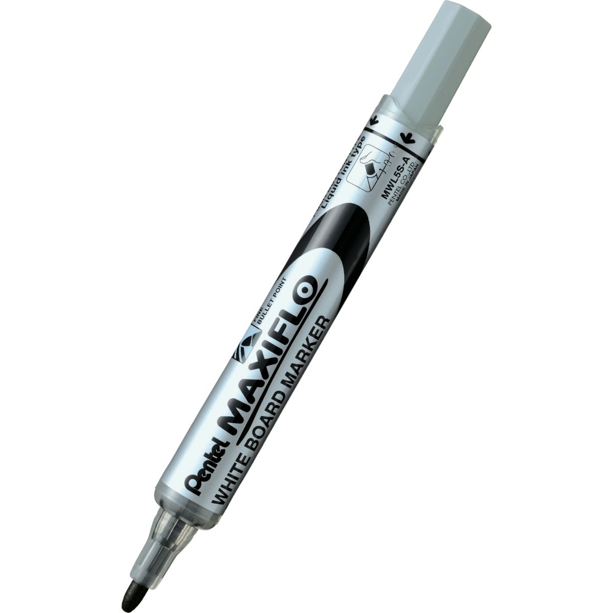 Marker suchościeralny Pentel, czarny 1,1-2,2mm okrągła końcówka