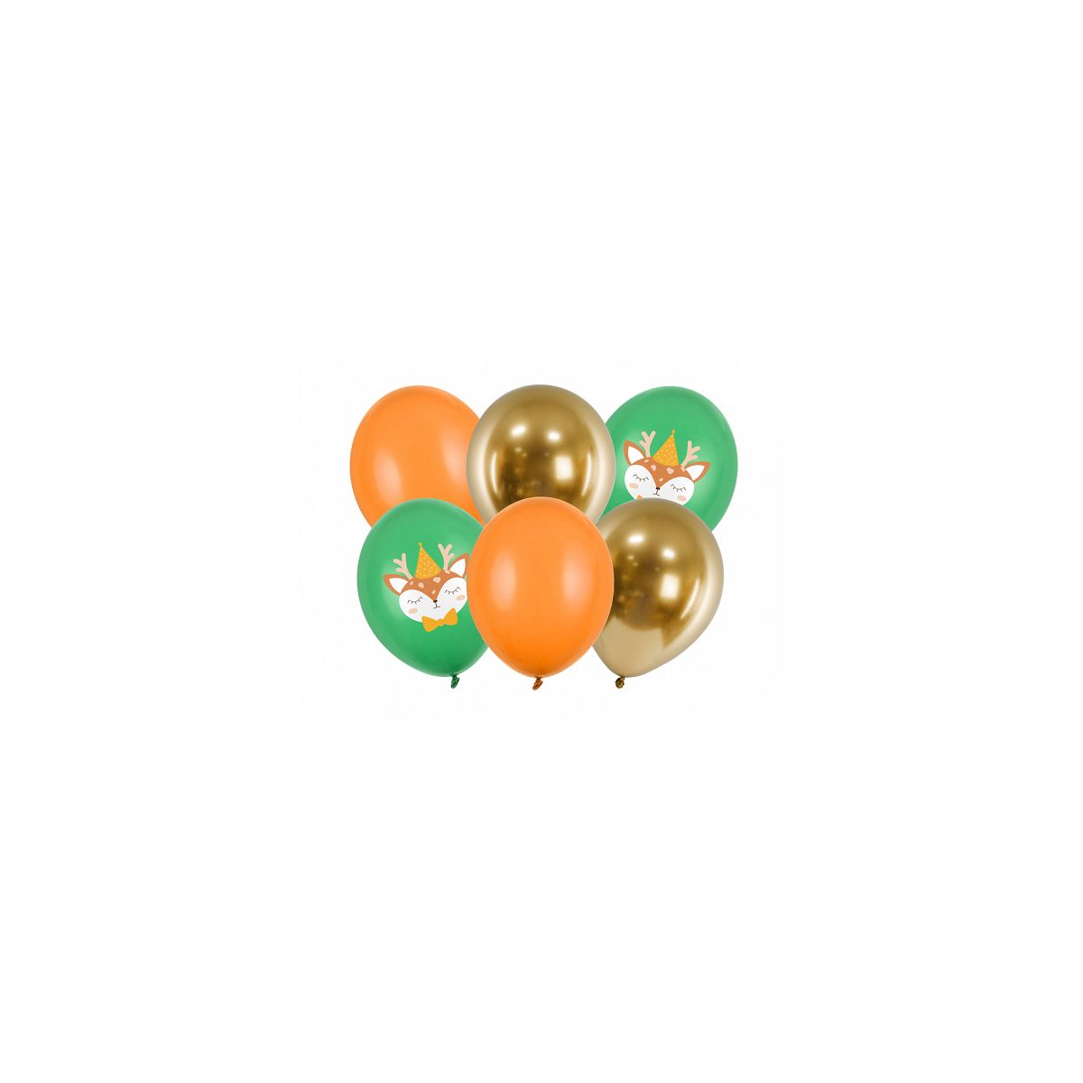Balon gumowy jelonek mix 6szt. mix 300mm Partydeco (SB14P-317-000-6)