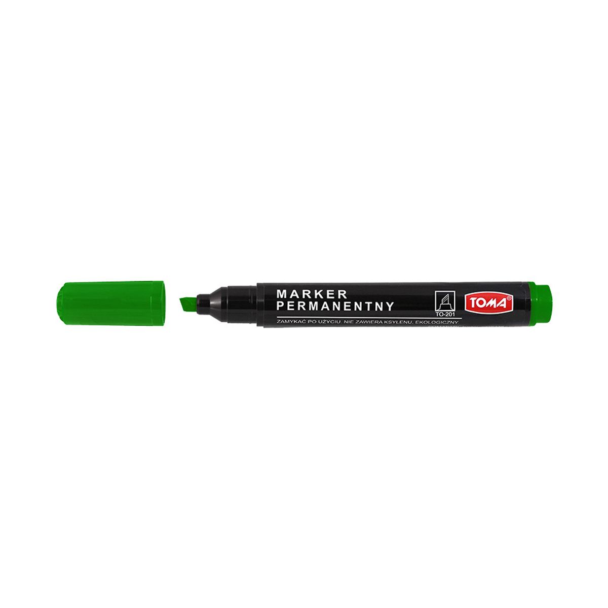 Marker permanentny wkład zielony ścięta końcówka Toma