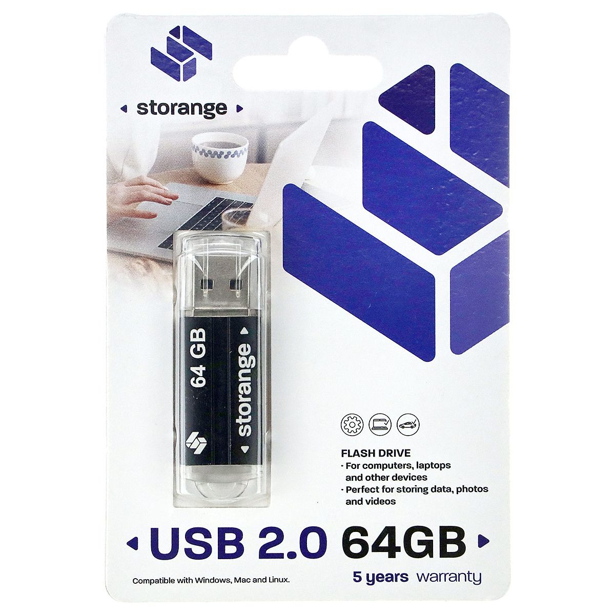 Pendrive Storange Black 64GB (STORANPEN64GBBK2.0)