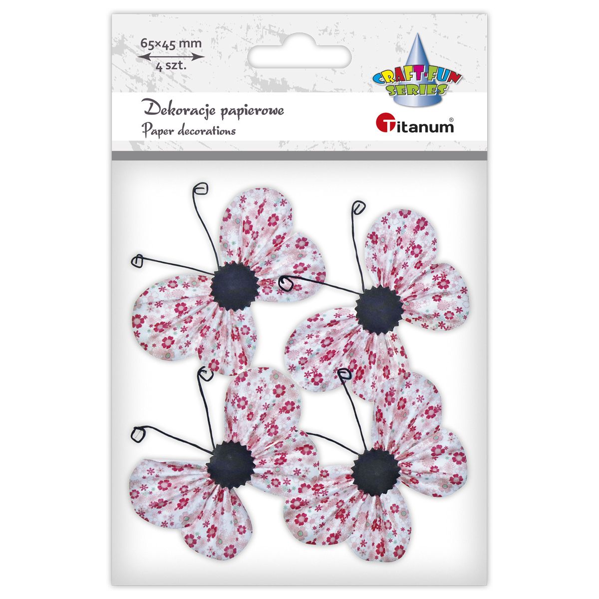 Ozdoba papierowa Titanum Craft-Fun Series motyle 3D (22YX0825-6A)