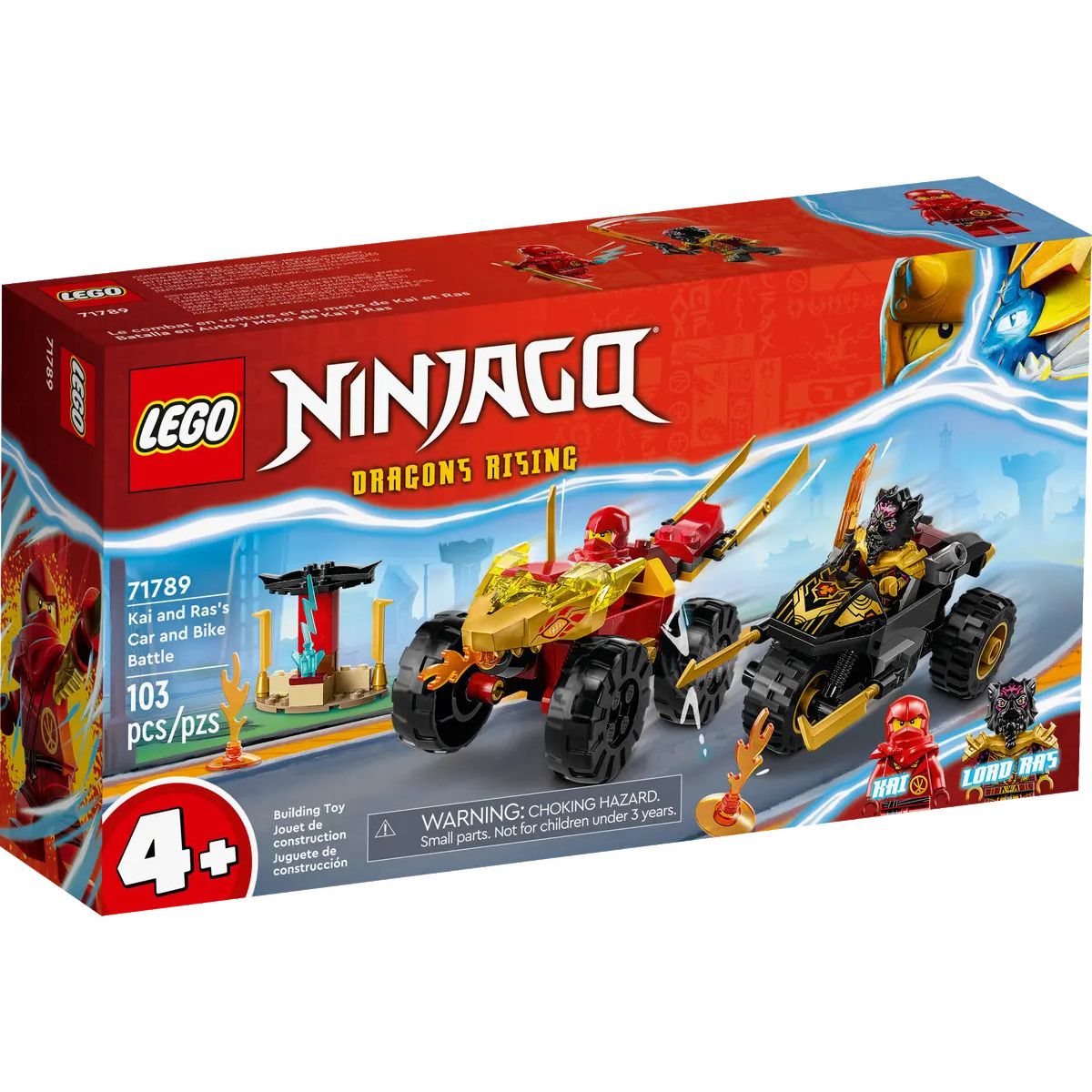 Klocki konstrukcyjne Lego Ninjago Bitwa samochodowo-motocyklowa (71789)