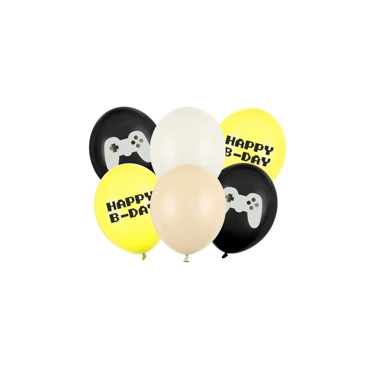 Balon gumowy Partydeco Happy B-day mix 300mm (SB14P-336-000-6)