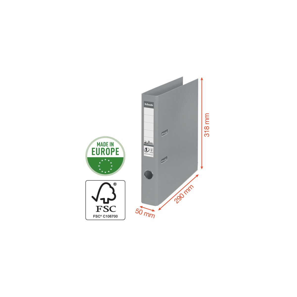 Segregator dźwigniowy Esselte No.1 Power A4 50mm fioletowy (811540)