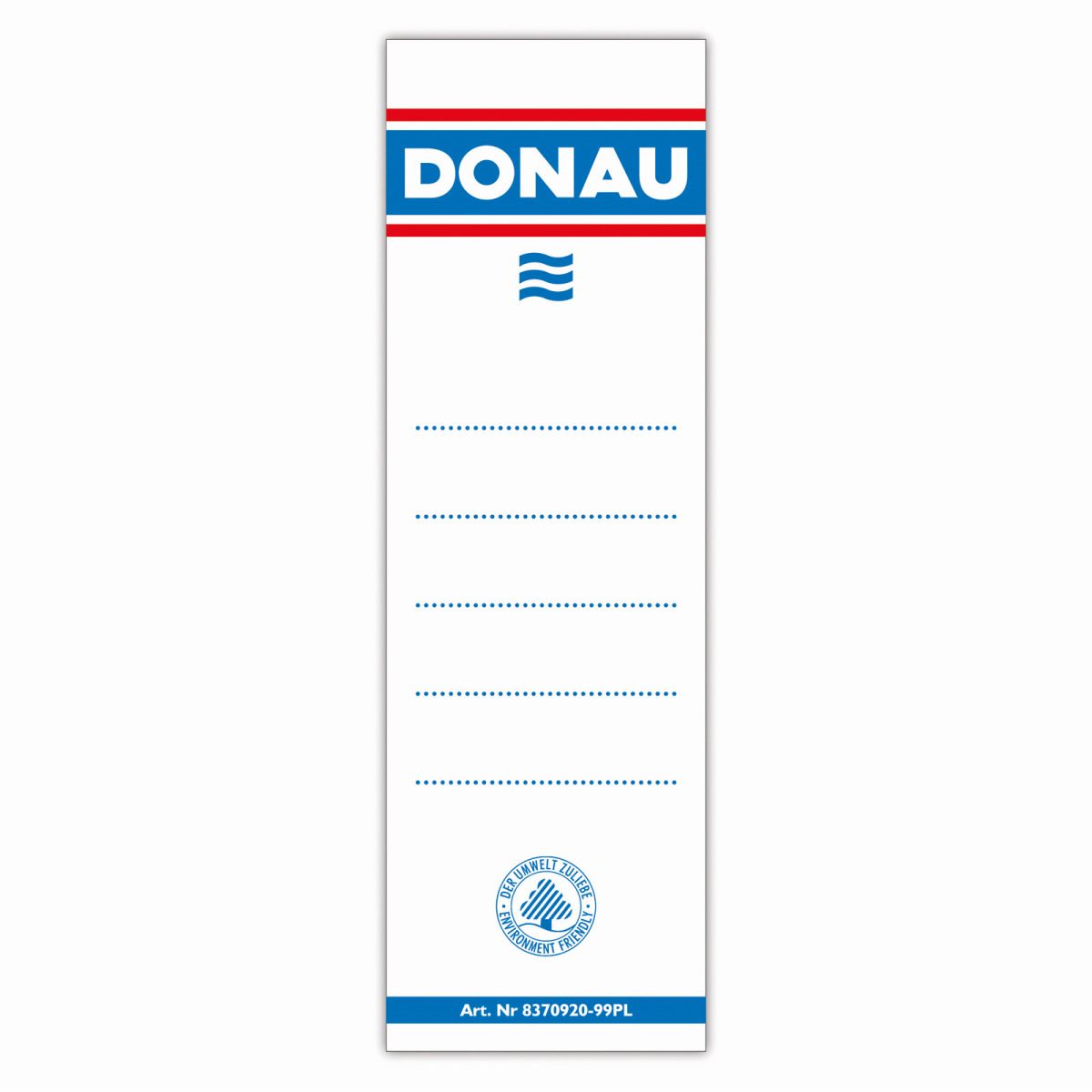 Etykiety opisowe do segregatora [mm:] 540x153 Donau (8375920-09PL)