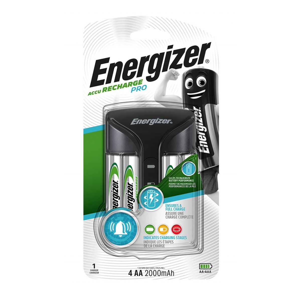 Ładowarka akumulatorowa PRO + 4 x R6 2000 mAh Energizer (NH15-2000)