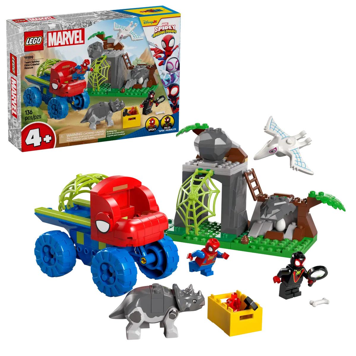 Klocki konstrukcyjne Lego Spidey Misja ratunkowa zespołu Spidey’ego w dinoterenówce (11199)