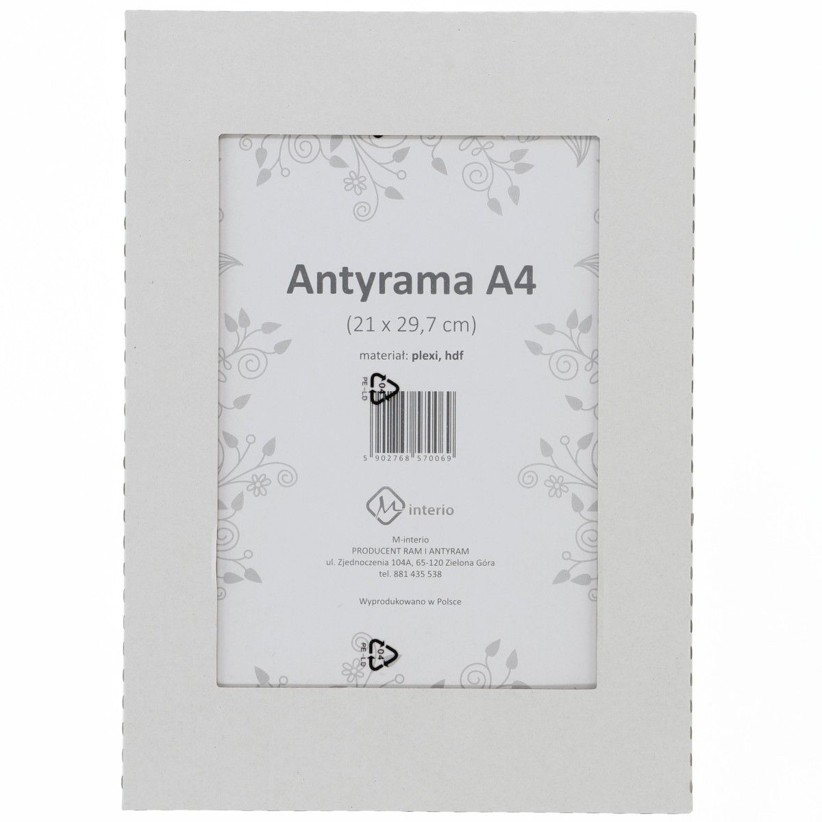 Antyrama plexi plexi [mm:] 210x297 M-interio (AR21x29,7)