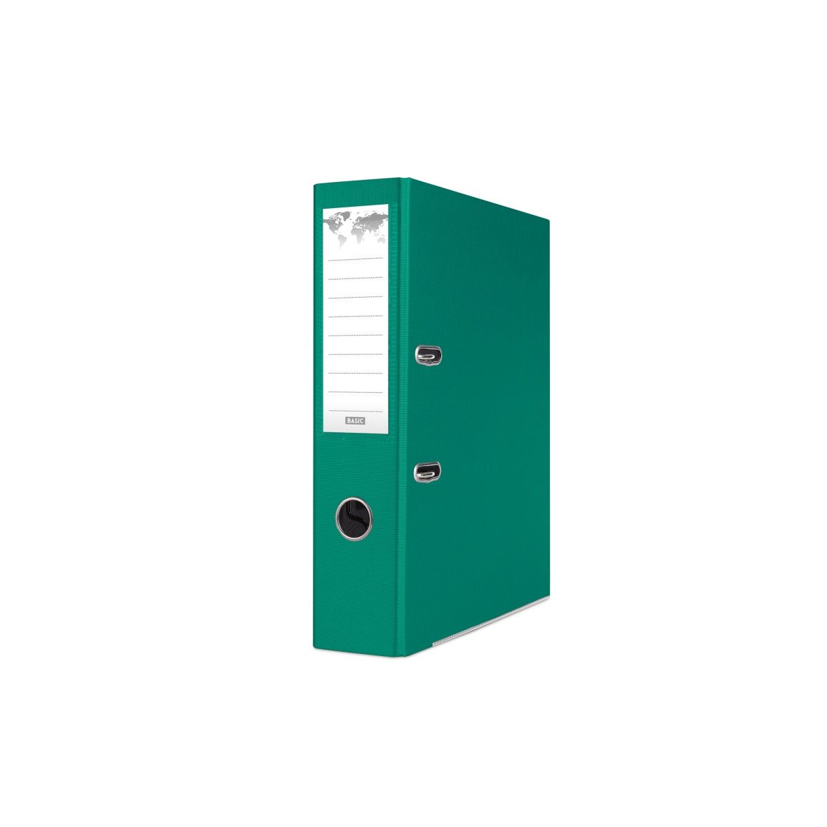 Segregator dźwigniowy z szyną A4 75mm zielony Basic (21024221-02)