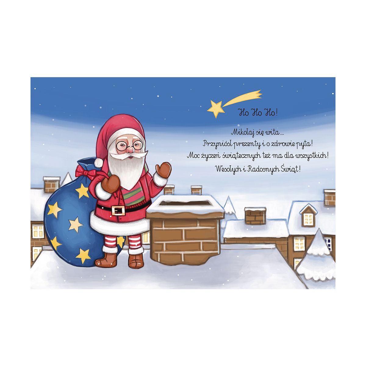 Kartka składana BN MIKOŁAJ W KÓŁKU B6 Henry (5905701480395)