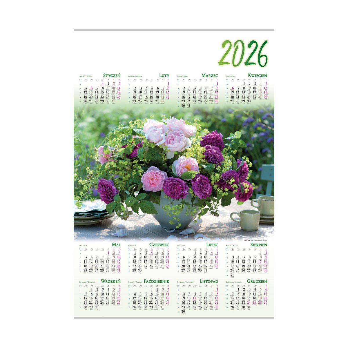 Kalendarz ścienny (401000) k:2915-377 JASKRY plakatowy 607mm x 880mm Lucrum (PL14)