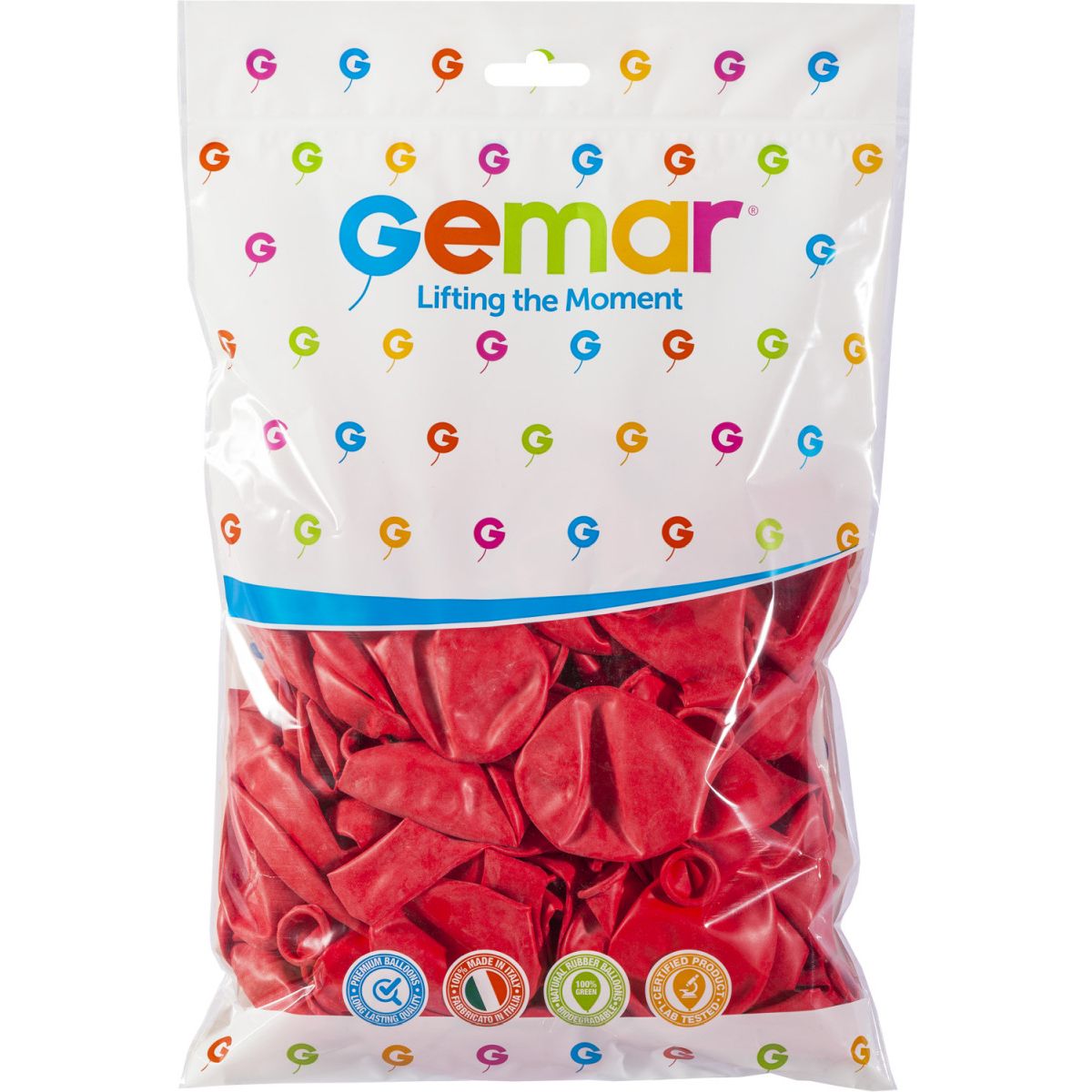 Balon gumowy 100szt. Czerwony 300mm 12cal Godan (G110/05)