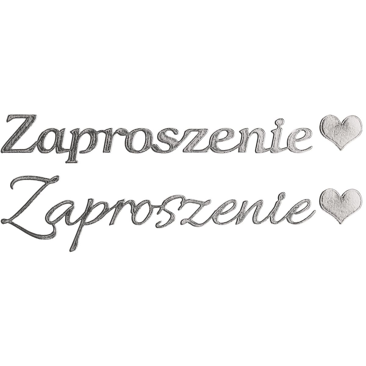 Naklejka (nalepka) Craft-Fun Series napis „Zaproszenie” srebrny Titanum