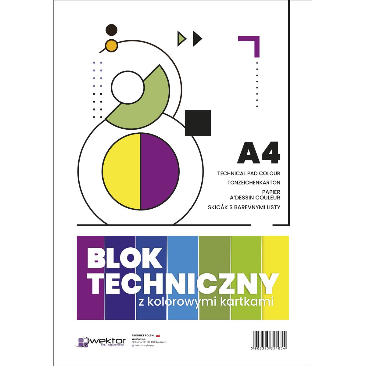 Blok techniczny Wektor kolor A4 mix 160g 10k