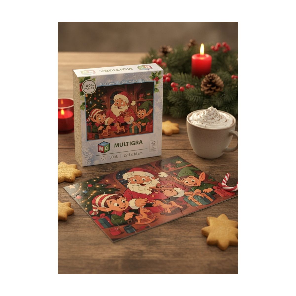 Puzzle Pracownia Świętego Mikołaja 30 el. Multigra