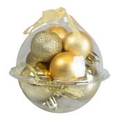 Bombki Zestaw dekoracji w bombce (9 szt.) - złote Arpex (BN6576ZLO-6170)
