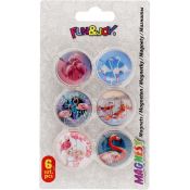 Magnes Fun&Joy FLAMINGI okrągły mix śr. 30mm 6 sztuk