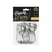 Balon gumowy Godan Beauty&Charm metalik srebrny 10 sztuk metalizowany srebrny 12cal (CB-1MSR)