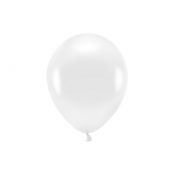 Balon gumowy Partydeco Metalizowane Eco Balloons biały 260mm (ECO26M-008)