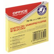 Notes samoprzylepny Office Products żółty jasny 100k [mm:] 76x76 (14047611-06)