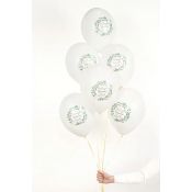 Balon gumowy Pierwsza Komunia Święta (1 op. / 6 szt.) biały 300mm Partydeco (SB14P-332-000-6)