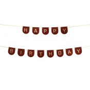 Baner Partydeco filcowy Happy Birthday Boy, brązowy, 3m (GRLF2)