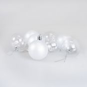 Bombki Zestaw bombek transparentnych (8 szt.) - perłowe Arpex (BN6552PER-6149)