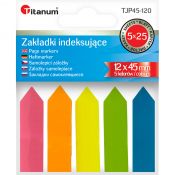 Zakładka indeksująca papierowa 12x44mm 5 kolorów fluo STRZAŁKI