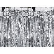 Dekoracja Kurtyna Party, srebrny, 90 x 250cm Partydeco (CRT-018)
