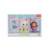 Puzzle Trefl Gabby Poznajcie Gabby i kotki 3x50 el. (34876)
