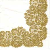 Serwetki Paw Lacy frame gold mix bibuła [mm:] 330x330 (TL702609)