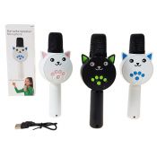 Mikrofon zabawkowy kotek, 20x8x5cm,z głośnikiem Bluetooth, kabel USB Adar (617544)