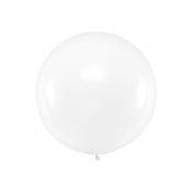 Balon gumowy Partydeco okrągły 1m, Pastel White biały 1000mm (OLBO-002)